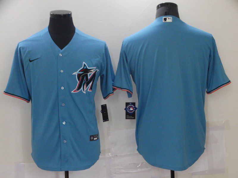 Men Miami Marlins Blank Blue Game 2021 Nike MLB Jersey->milwaukee brewers->MLB Jersey